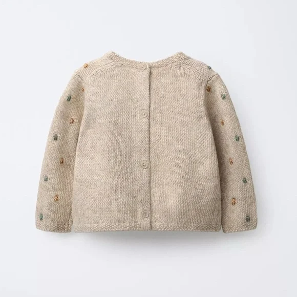 NWOT Zara Baby Bobble Knit Sweater Gray , size 1-3 months - Picture 2 of 10